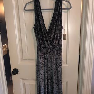 NWT Crushed Velvet Midi Jumpsuit